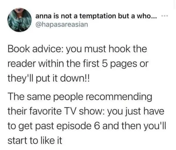 Book TV advice meme calls out hypocrisy