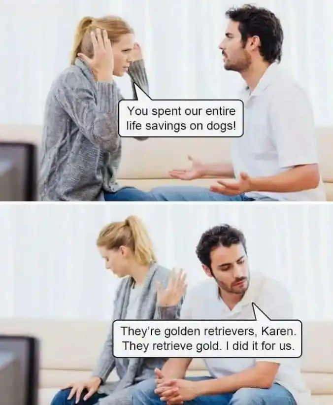 Golden Retriever Karen meme silly petty fight